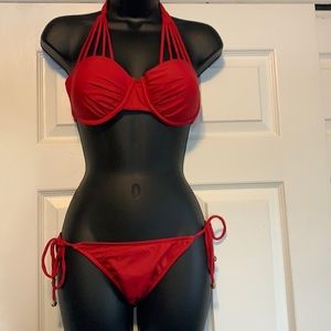 Venus red strappy string bikini